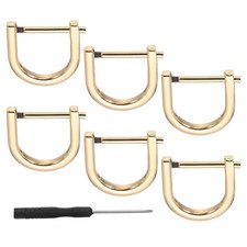 6 Pcs 13/16" D-Rings Screw in Shackle Horseshoe U Shape D Ring Light Gold
