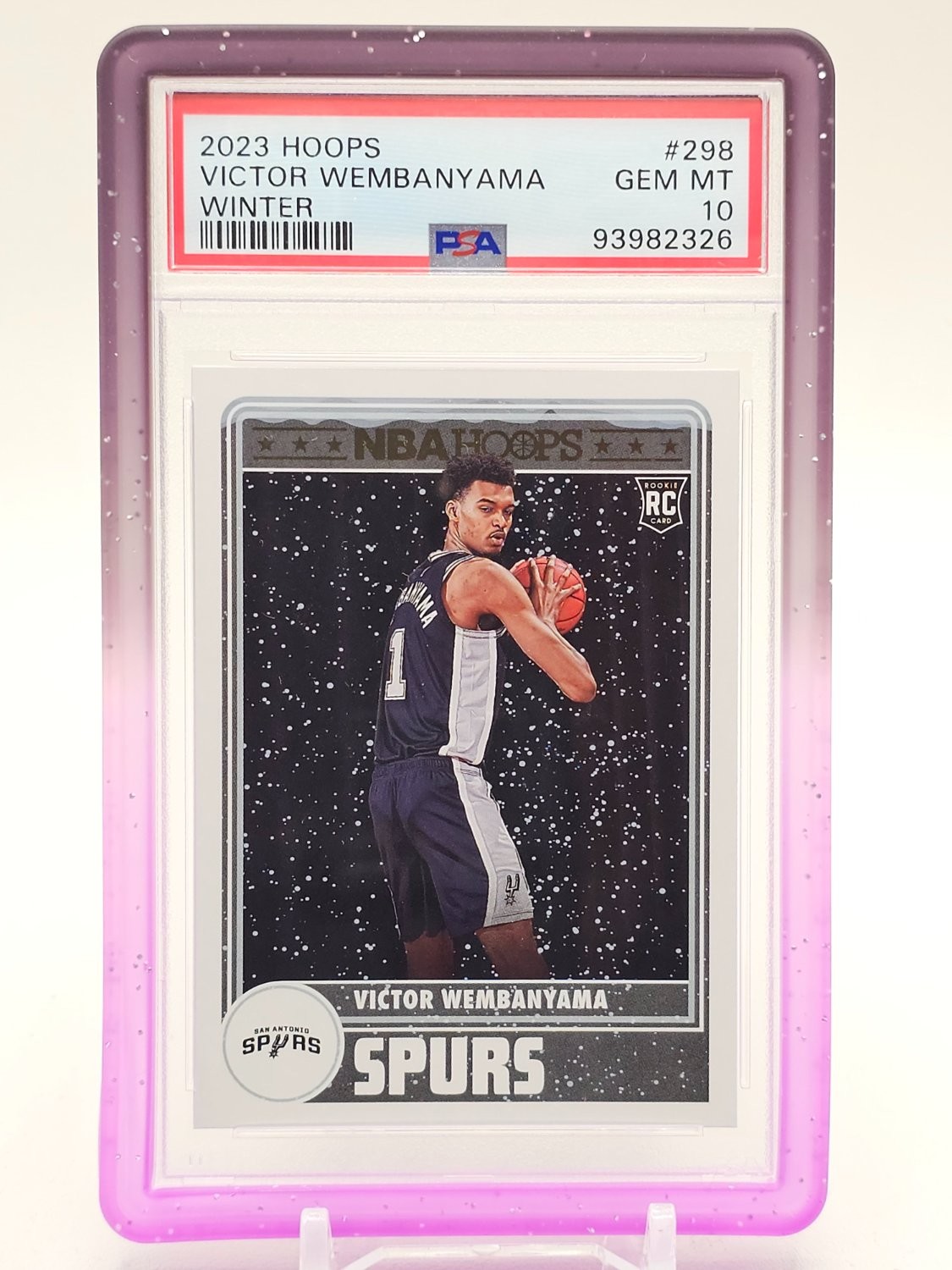 VICTOR WEMBANYAMA 2023-24 NBA HOOPS WINTER ROOKIE RC #298 SPURS PSA 10 Q4597 view 1