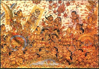 COMPLEX Bali Traditional Painting Kamasan Klungkung POSTCARD - UNUSED