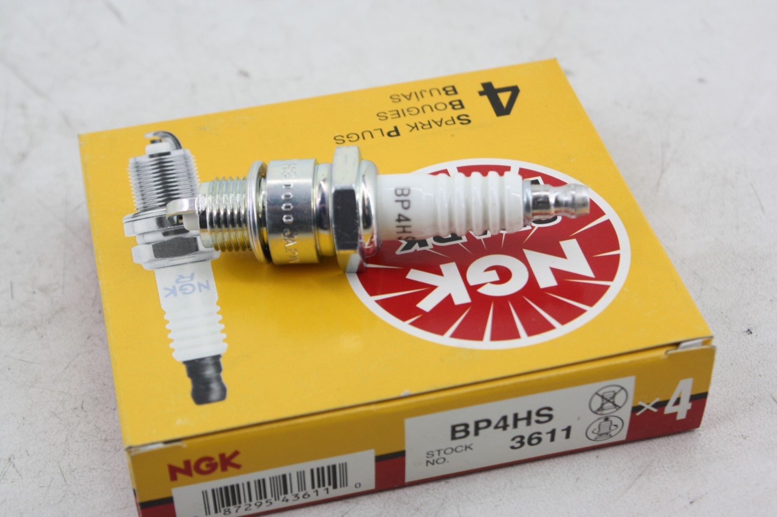 4-PACK NGK BP4HS NICKEL SPARK PLUG SET LOT OF 4 PLUGS #3611