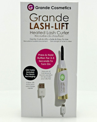 Grande Cosmetics LASH-LIFT Heated Lash Curler Long Lasting W/USB Cord NEW SEALED