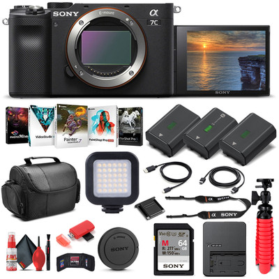 Sony Alpha a7C Mirrorless Camera Body Black - Essentials Kit (ILCE-7C/B)