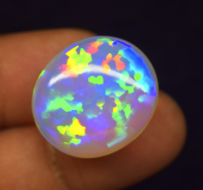 21 CT Big Ethiopian Opal Red Fire Loose Gemstone Oval Cabochon Opal Gemstone