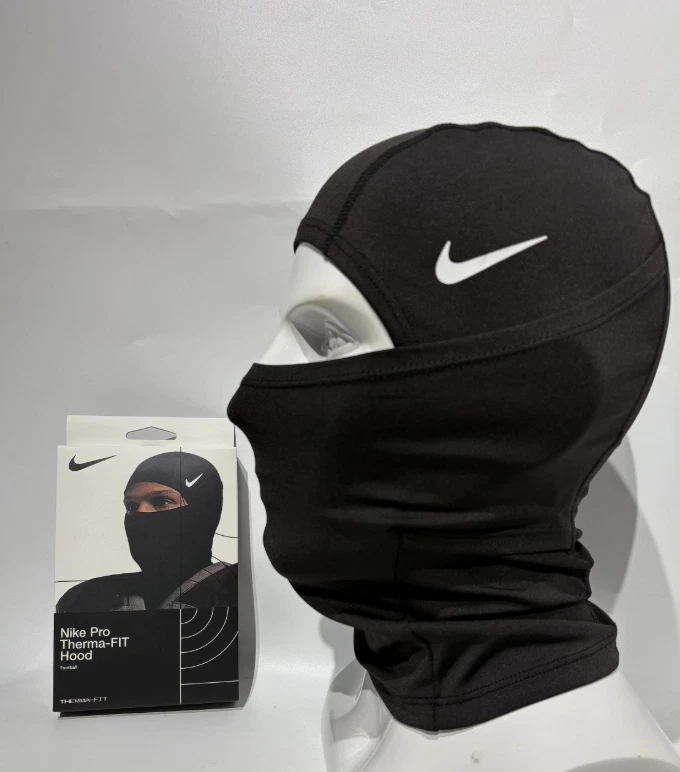 Nike Pro Therma-fit Hyperwarm Capucha Máscara de esquí Negro, Balclava, Fútbol, Correr, Foto 2 de 4
