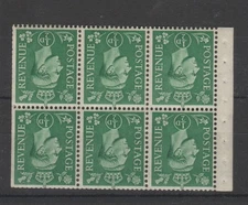 1941-42 GVI 1/2d PALE GREEN INVERTED WMK  "BOOKLET PANE" SG 485cw UM/MINT.