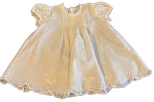 Vintage Baby Girl Dress 0-3 months Embroidered w/ Smocking Special Occasion