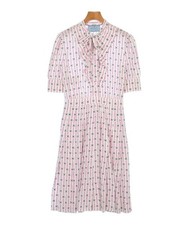 PRADA Dresses WhitexPinkxBlack(Patterned) 38(Approx. S) 2200603501470