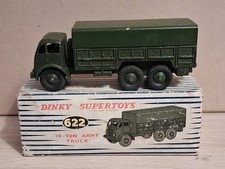 Camion esercito Dinky Supertoys #622 dieci tonnellate con inclinazione 1954 coperchio scatola originale 