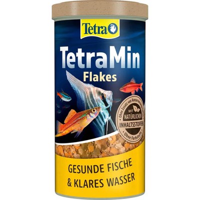 TetraMin Flakes Fischfutter 1 Liter Flocken- Hauptfutter für Zierfische 1000ml