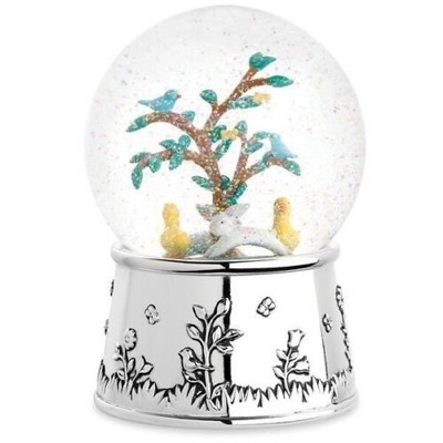 Reed & Barton Quilted Rabbit Winter Snow Globe (5028)   Rare   Brand New in Box