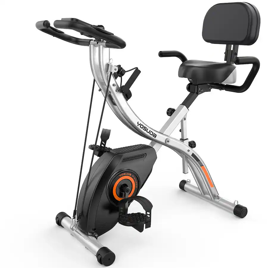 FED Fitness - Folding Exercise Bike - Foldable Stationary Bike for Home Gym Work