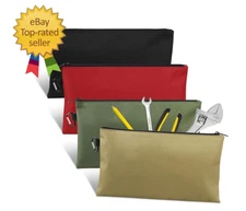 4 Pack Tool Bag, Premium Tool Pouch Zipper Bag, 12" Tool Pouch with Zipper, Mult