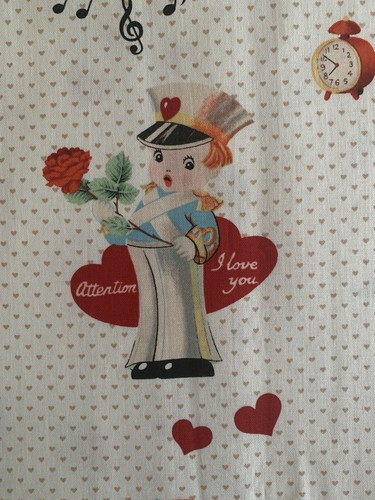 *OOP/VTG* Valentine's Card Fabric Images Cards on Cotton Fabric Faye Burgos 1 yd - Picture 6 of 12