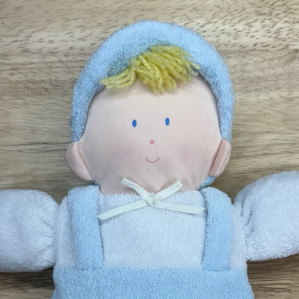 Conjunto de gemelos de tela de rizo Eden Toys suaves para bebés vintage años 80 niño niña rosa azul Foto 3 de 4