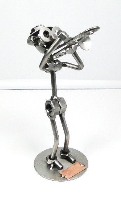 Trombone Hinz & Kunst en acier : figurine métal tromboniste et statuette musique