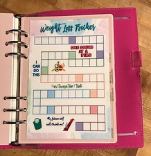 Weight Loss Tracker Diet Dashboard Insert for use with A5 Filofax Planner~