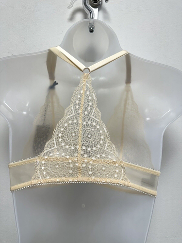 NEW! Lepel London gold lace Sophia Brazilian knickers and matching triangle bra - Picture 11 of 24