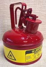 JUSTRITE METAL SAFETY CAN RM08380 - 0.5 GALLON FOR FLAMMABLES