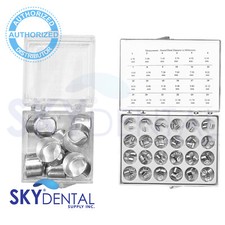 Dental SHORT Aluminum Shell Temporary Crowns All sizes 1-24 10 pcs or 84pcs 