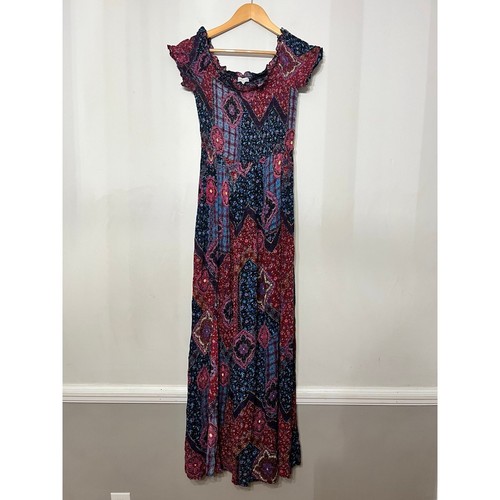 Patrons of Peace Maxikleid Boho Festival Crinkle Paisley Mehrfarbig Sommer L