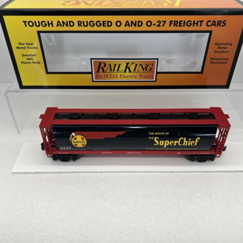 MTH RailKing 30-75721 Santa Fe Black Bonnet 4-Bay Cylindrical Hopper New O Rare - Picture 9 of 14