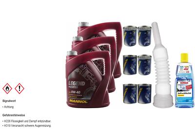 12L MANNOL Motoröl SAE 0W-40 LEGEND+ESTER inkl. Additiv Auslaufschlauch