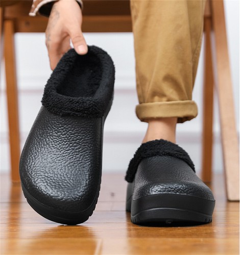 Mens Winter Warm Slippers with Fuzzy Plush Lining Slip on House Shoes - Bild 4 von 10