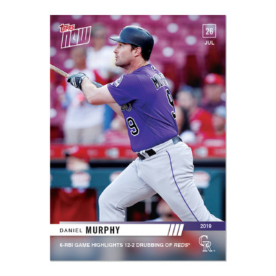 DANIEL MURPHY 2019 TOPPS NOW #581 COLORADO ROCKIES (SSP) PRINT RUN 139