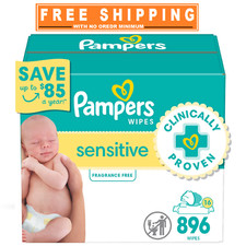 Pampers Sensitive Baby Wipes, Fragrance Free, 16 pks., 896 wipes
