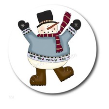 Primitive Country Snowman Christmas Stickers Holiday Favors Snowman Labels