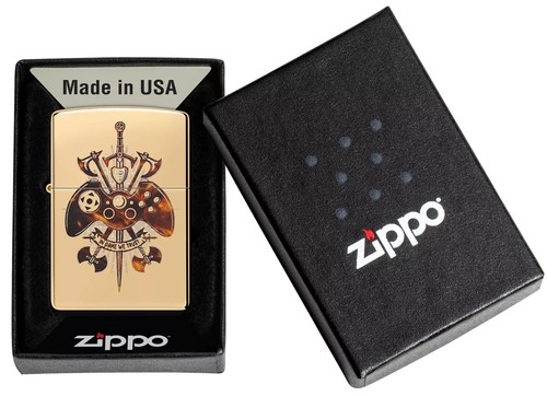 BRIQUET ZIPPO ESSENCE NEUF - IN GAME WE TRUST ( Jeux Video ) Original , Tempete - Photo 1 sur 6