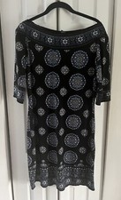 Max Edition Size LP Woman's Navy Ivory Casual Stretch Dress