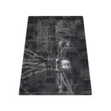 Mat Pad under the Office Chair Desk Carpet Protector Vitruvian man  100x70