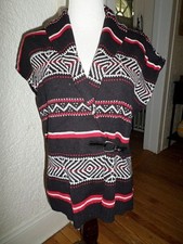 CHAPS SOUTHWESTERN SHAWL COLLAR SWEATER VEST MISSES LARGE NWT 79