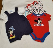 Lot Of 3 Disney Baby Boy One Piece Outfits Mickey Mouse 3-6 Months