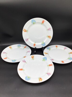 Set of 4 Rosanna Made in Italy Dinner Plates 10'' Floral Design