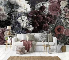 3D Nostalgic Flowers K7211 Wallpaper Mural Self-adhesive Removable Sticker Luna