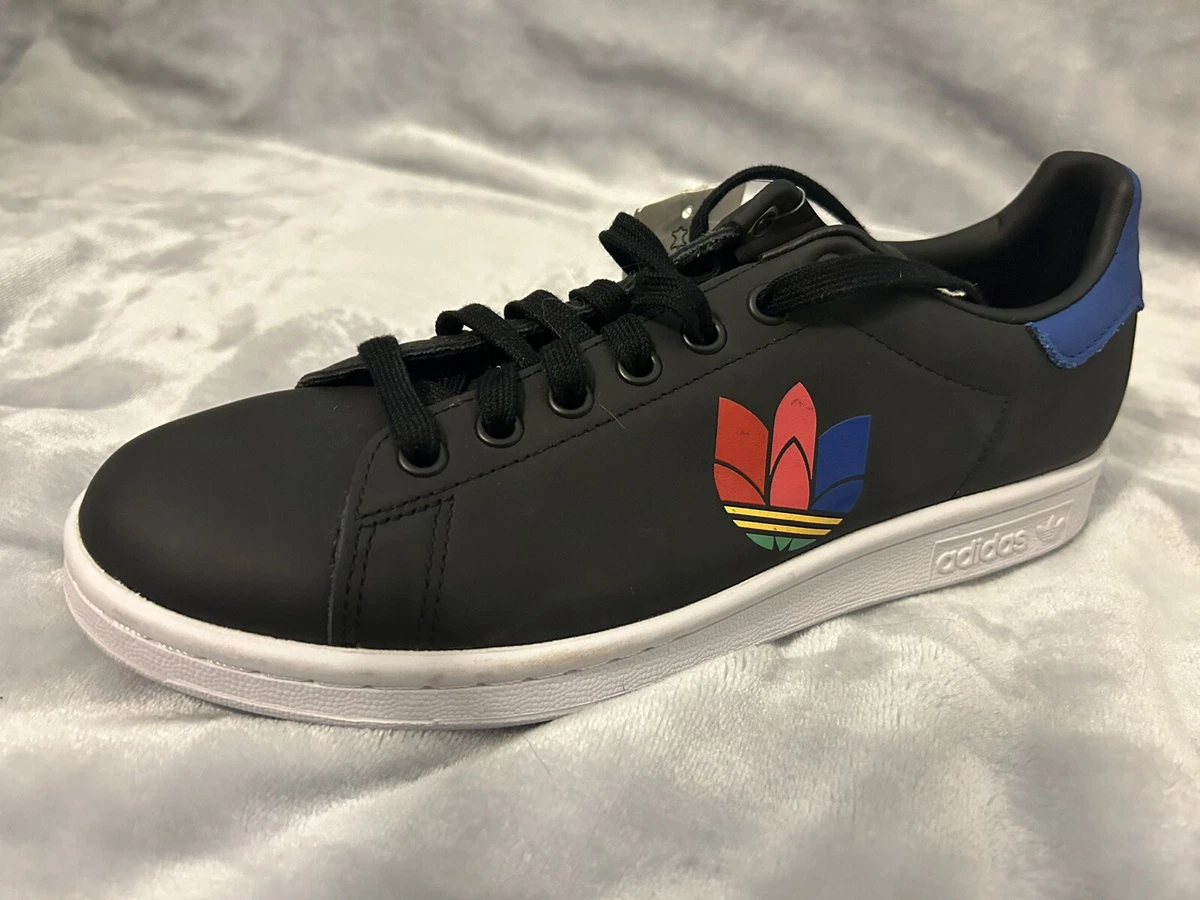 Adidas Stan Smith PRIDE Rainbow Trefoil Black leather NWT