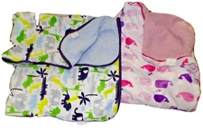 Carter's Jungle & Whales Baby Toddler Blankets 28x38 inch Boy Girl R1