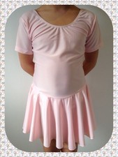 Pink Ballet Leotard/Skirt.Short Sleeve Dress.3-4,5-6,7-8,9-10 years.Skating Tutu