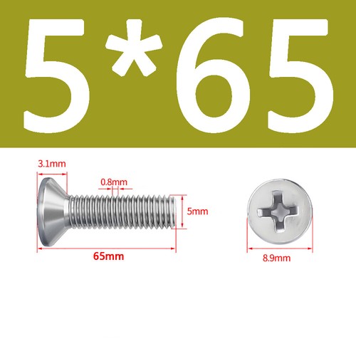 M3 M4 M5 A2 Stainless Steel Phillips Countersunk Flat Head Screw Long 4mm-100mm - Picture 79 of 84