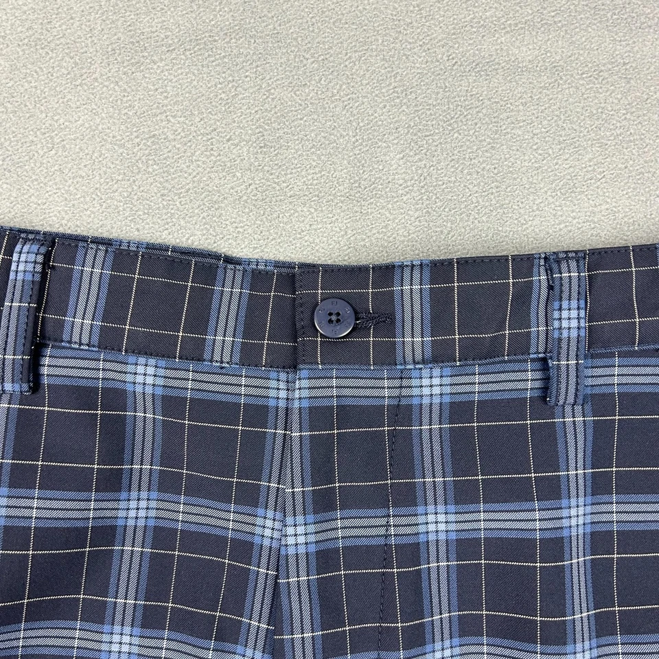 Shorts de golfe Footjoy masculino 30 azul xadrez mistura chino casual desempenho profissional - Imagem 2 de 4