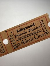  Vintage Jeffersonville Lakewood IN Indiana Drive in Movie Tickets 