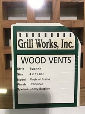 Grill Works Brazilian Cherry Eggcrate Floor Vent 4 x 12