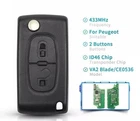 Fits Peugeot 207 307 308 407 807 433MHz VA2 Blade CE0536 Car Remote Key Fob ID46