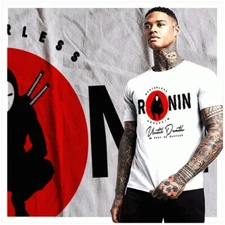 Ninja t-shirt Ronin bushido warrior Japanese Oni kanji script assassin tee