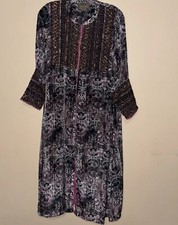 Dressline Pakistani Indian Kurta Dress Duster Sz 42 L-XL Very Soft