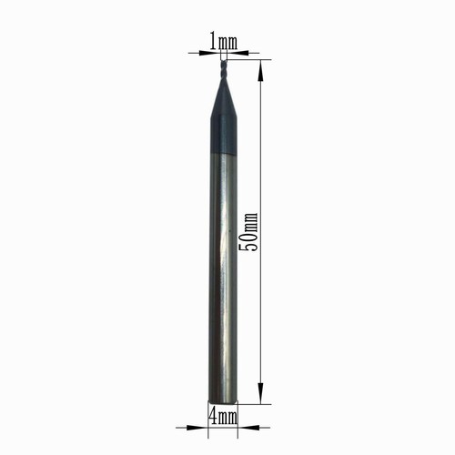 5pcs HRC45 D1 tip diameter 1mm 4 Flute End Mill Tungsten Milling Cutter Bits - Picture 6 of 6