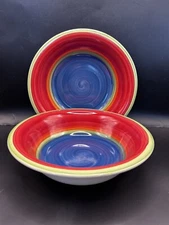 Royal Norfolk Mambo 7 1/4" Bowls Blue (set Of 2)