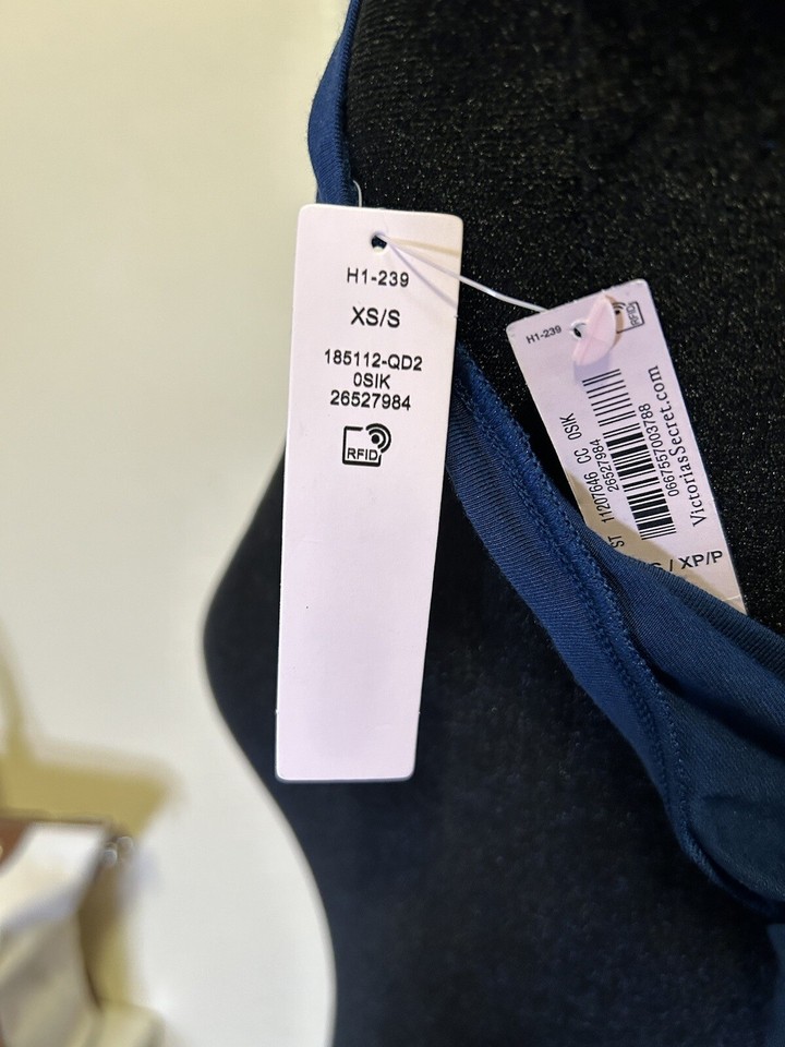 Victoria’s Secret Jumpsuit Cozy Pajamas Womens XS Blue V Neck Curvy Fit